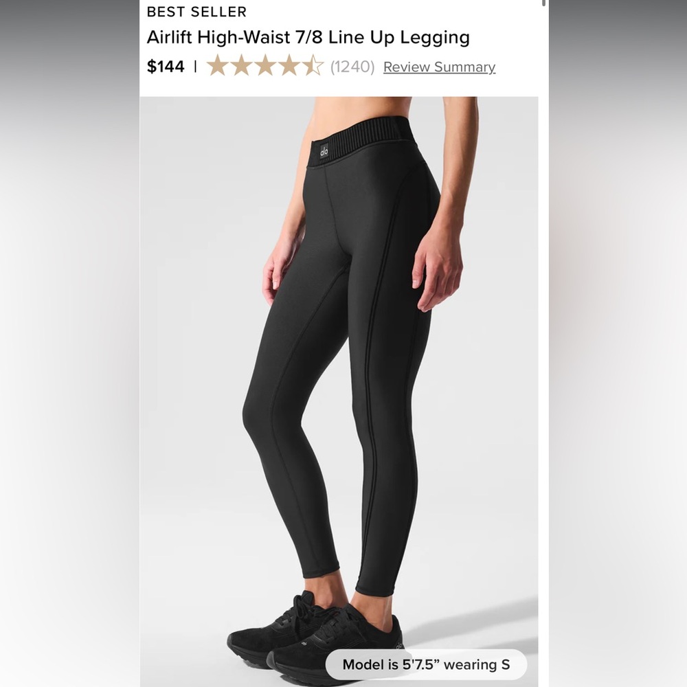 Alo Yoga Black High-Waist Leggings, M, Great Condition!